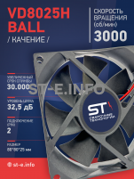 Вентилятор  VD8025H Ball (качения) 12V - st-e.info - Владивосток