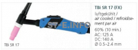 Горелка для аргонодуговой сварки TIG SR-P 17 FX TBi  8 м (газовое охлаждение) - st-e.info - Владивосток