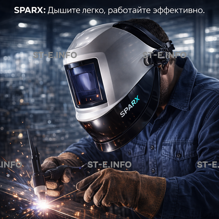 Маска сварщика Sparx с устройством подачи воздуха - st-e.info - Владивосток
